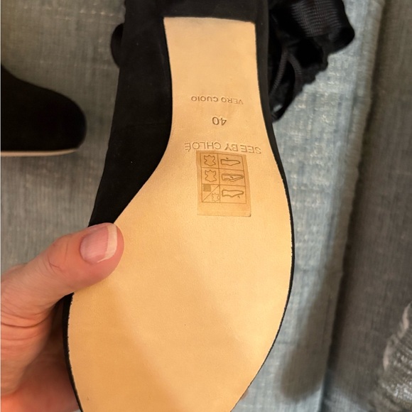 See by Chloe Suede and Knit Ankle Boot as 40 NWT w/ box and dusty extra laces - Picture 4 of 10